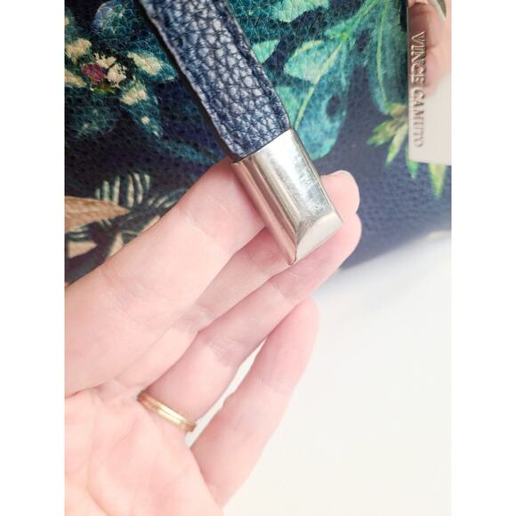 Vince Camuto Leather Top Zip Saffiano Floral Print Didi Tote Tropical Designer - Picture 4 of 16